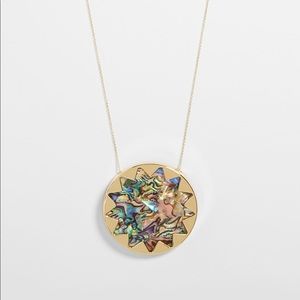 House of Harlow Abalone Sunburst Pendant